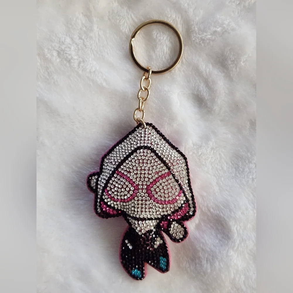 Sparkling Spider Gwen Character Keychain Bag Charm